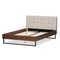 Baxton Studio Mitchell Wood Beige Dark Metal Queen Size Platform Bed 136-7353 - alternate 2